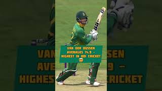 Highest ODI batting average! | Rassie Van der Dussen averages 74.95 💥🤯