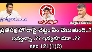 Leader of the Opposition | ప్రతిపక్ష నాయకుడి హోదా కావాలి || Direction - 121(1(c) ఏమీ చెబుతుంది.