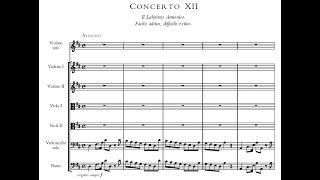 Locatelli - Violin Concerto in D Major 'Labyrinth', Op.3, No.12. {w/ score.}