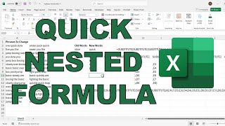 Trick to quickly make a long nested formula in excel