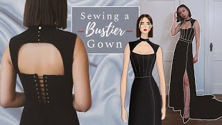 Sewing a Bustier Gown // DIY Evening Dress + Altering Corset Pattern (Sewing Vlog!)