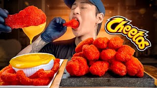 ASMR MUKBANG CHEESY HOT CHEETOS CHICKEN WINGS | COOKING & EATING SOUNDS | Zach Choi ASMR