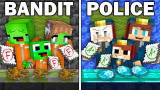 Mikey BANDIT vs JJ POLICE Family School Survival Battle in Minecraft (Maizen)