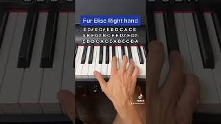 Fur Elise Right Hand easy piano tutorial with note names!