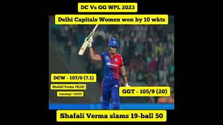 DC Vs GG WPL 2023 ! What a knock by Shafali Verma - 76* in just 28 balls with 10 fours and 5 sixes