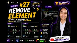 LeetCode 27: Remove Element | Easy C++ Solution Explained