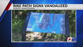 North Kingstown bike path signs vandalized with racist language, symbols