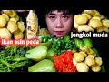 JENGKOL MUDA ‼️ IKAN ASIN PEDA SAMBAL LALAPAN LEUNCA TIMUN KANGKUNG REBUS @sugiarti2293