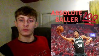 British Soccer fan reacts to Basketball - Giannis Antetokounpo Top 34 Most FREAKISH Plays!