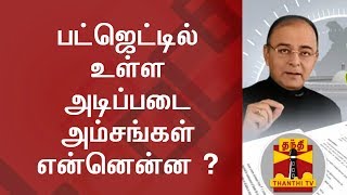 DETAILED REPORT : What are the basic features in the budget? | Thanthi TV