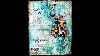 "Fragments" Mixed Media Canvas Tutorial for Finnabair CT (Suply list below, in the description box)