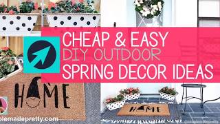 DIY Spring Outdoor Decor - DIY Dollar Tree Front Porch Decor - Spring Front Door DIY YouTube