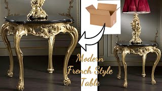 UNBELIEVABLE CARDBOARD SIDETABLE!  FRENCH SIDE TABLE MADE WITH CARDBOARD!!!