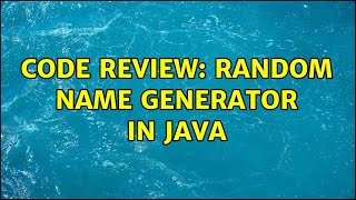Code Review: Random name generator in Java