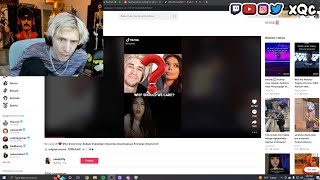 xQc shocked seeing this TikTok about him and Adept
