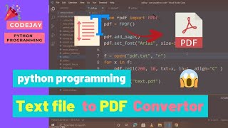 convert text file to pdf using python | How to Convert TEXT to PDF using PYTHON 3 | codejay