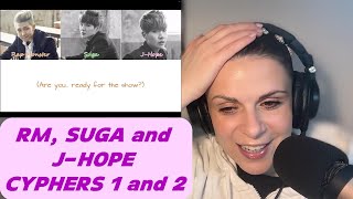 Reacting to RM, Suga and J-Hope - Cyphers 1 and 2