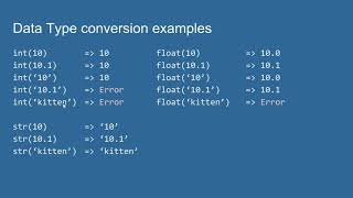 Python data type conversions