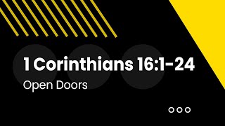 1 Corinthians 16 - Open Doors