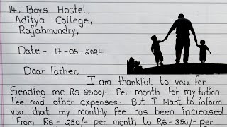 Letter To Father Thanking Him For Sending Money || Letter To Father Asking For Money || #handwriting