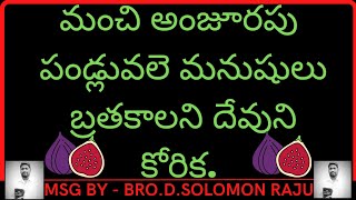 మంచి అంజూరపు పండ్లువలె బ్రతకాలని దేవుని కోరిక.