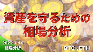 【BTC,ETH】資産を守るための相場分析（2022年7月16日 相場分析）