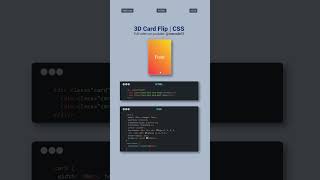 Create a STUNNING 3D Card Flip with Pure CSS #shorts #cssprojects #cssshorts #css