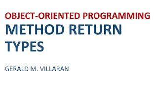 Lecture 17: Method Return Types