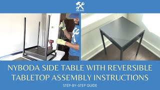 NYBODA Side Table with Reversible Tabletop Assembly Instructions (Step by Step Instructional Guide)