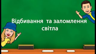 Відбивання  та заломлення світла