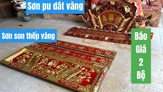 🔴 BÁO GIÁ 2 bộ hoành phi câu đối Sơn son thếp vàng | cuốn thư câu đối mai hoá long