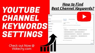 Youtube channel keywords settings