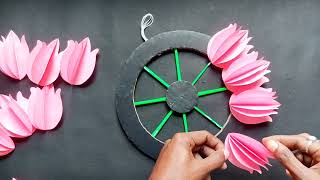 how to make paper flower for wall decor// wall decor crafts// paper flower// DIY