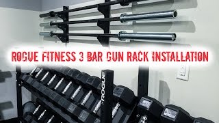 Rogue Fitness 3 Bar Gun Rack Garage Gym Installation