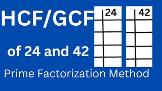 HCF of 24 and 42 l Prime Factorization Method