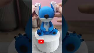 Fondant Stitch 💙 full tutorial is available on my YT channel #cake #fondant