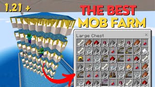 The BEST MOB FARM in Minecraft Bedrock 1.21