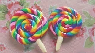 Polymer Clay Rainbow Lollipop Tutorial