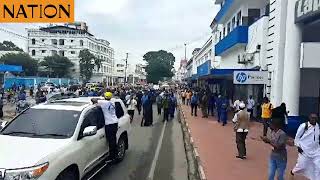 Mvita MP Machele Mohammed leads demonstrators in Mombasa city centre