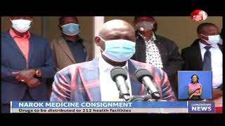 Narok County governor Samuel Ole Tunai flags off medicine consignment