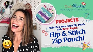 Flip and Stitch Zip Pouch Tutorial With Boxed Corners and Zipper Tabs