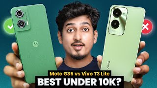 Best Smartphone Under 10k? ⚡ moto g35 5G vs vivo T3 Lite 5G | Full Detailed Comparison! 🔥