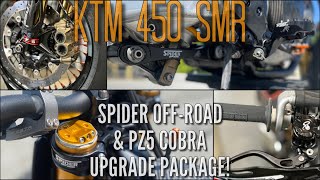 New KTM 450 SMR Upgrades - Spider Off-Road Race Triple Clamps, Pegs, Linkage + PZ5 Cobra Brakes!