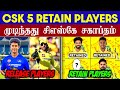 🔴LIVE : CSK 5 Retain Players List💥| Will CSK Retain MS Dhoni?🤔| CRICTIME |