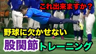 【中学野球】元プロ野球トレーナーが教えるウォーミングアップ【股関節編】