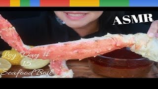 ASMR Eating 외국인─다루#15 왕게 다 홍합 W/Bloves 소스(기)