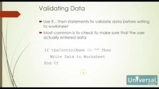 Lesson 10: Programming a Userform - Visual Basic for Applications Course
