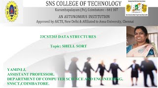 Shell Sorting | Data Structures | SNS Institutions