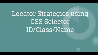 Selenium WebDriver | JAVA | Locator Strategies | CSSSelectors | Tutorial # 5
