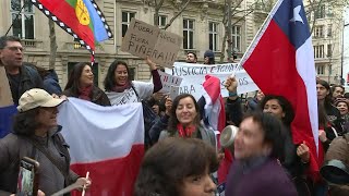 Protesters in Paris gather outside Chilean embassy | AFP